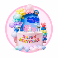 Cute Peppa Pig balloon decoration for girl birthday
